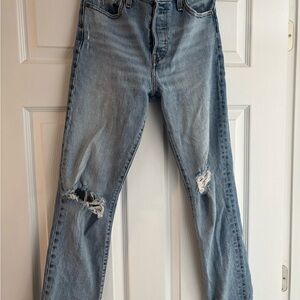 Levi’s Wedgie Straight Distressed Light Blue Jeans